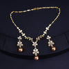 Luxy Moon Pearl Flower Pendant Cubic Zirconia Wedding Jewelry Sets For Women