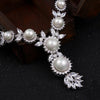 Luxy Moon Pearl Necklace Cubic Zirconia Wedding Jewelry Sets