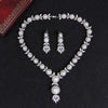 Luxy Moon Pearl Necklace Cubic Zirconia Wedding Jewelry Sets