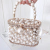 Luxy Moon Pearl Women's Handbag Wedding Clutch Purse Metal Basket Shoulder Bag