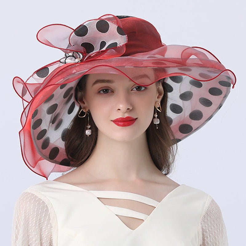 Luxy Moon Polka Dot Sunflower Derby Hat for Women