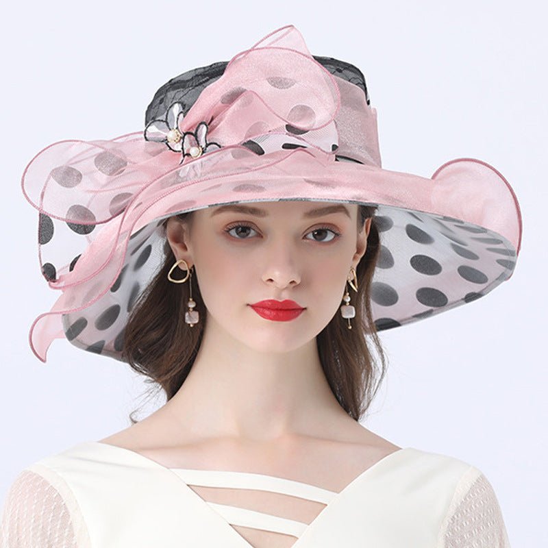Luxy Moon Polka Dot Sunflower Derby Hat for Women