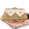 Luxy Moon Rhinestones Tassel Evening Clutch Bags Lady Party Handbags