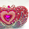 Luxy Moon Rose Red Heart Prom Clutch Purse