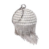 Luxy Moon Round Evening Bag Diamonds Pearl Tassel Clutch