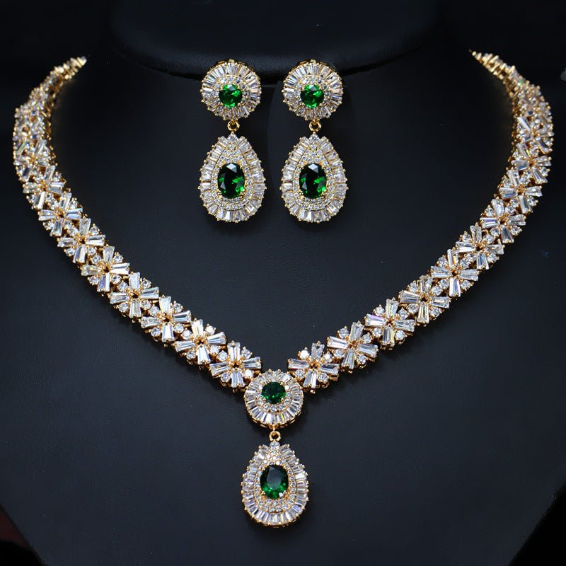 Luxy Moon Semi-Precious Stones Cubic Zirconia Wedding Jewelry Sets