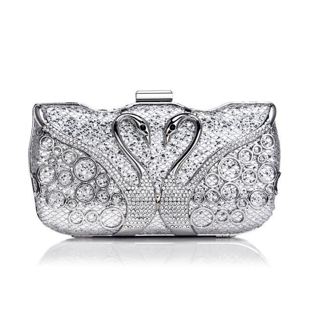 Luxy Moon Sequin Evening Bags Elegant Swan Diamonds Clutch