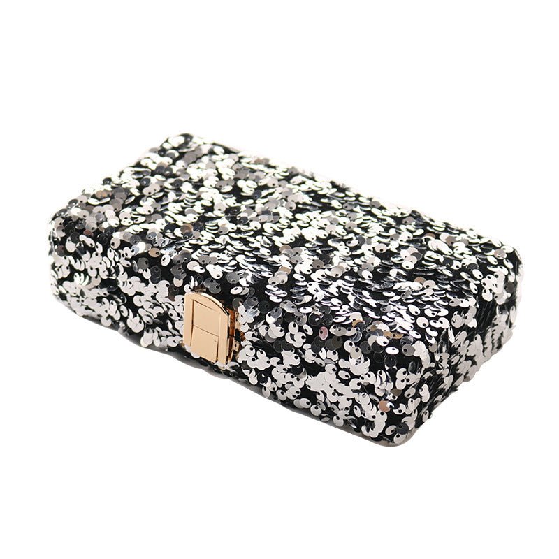 Luxy Moon Square Elegant Sequined Evening Clutch Purse