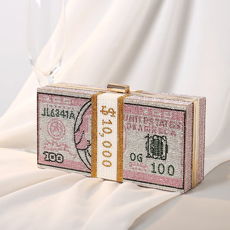 Luxy Moon Stack of Cash Clutch Purses Women Crystal Evening Bags