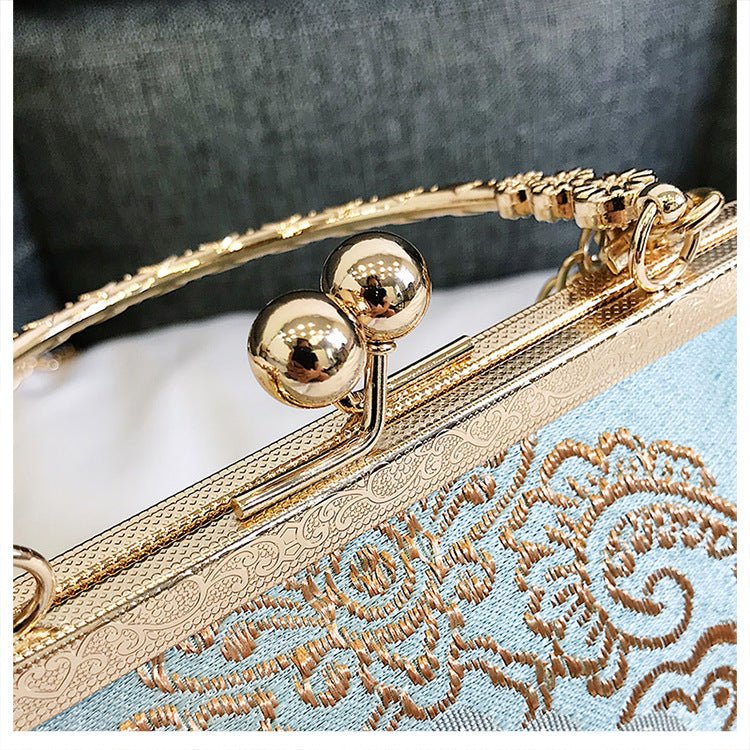 Luxy Moon Stylish Hand Clutch Bag with Flower Embroidery