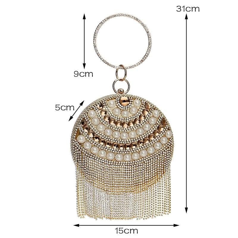 Luxy Moon Tassel Evening Bags Diamond Beaded Wedding Clutches