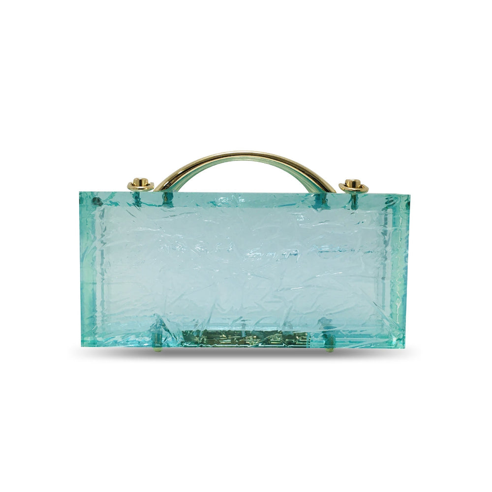 Luxy Moon Transparent Acrylic Women Lake Blue Summer Evening Wedding Party Clutch Purse Handbag