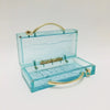 Luxy Moon Transparent Acrylic Women Lake Blue Summer Evening Wedding Party Clutch Purse Handbag