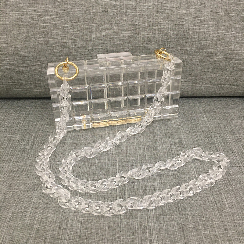 Luxy Moon Transparent Clear Acrylic Box Handbag For Women Party Shoulder Bag