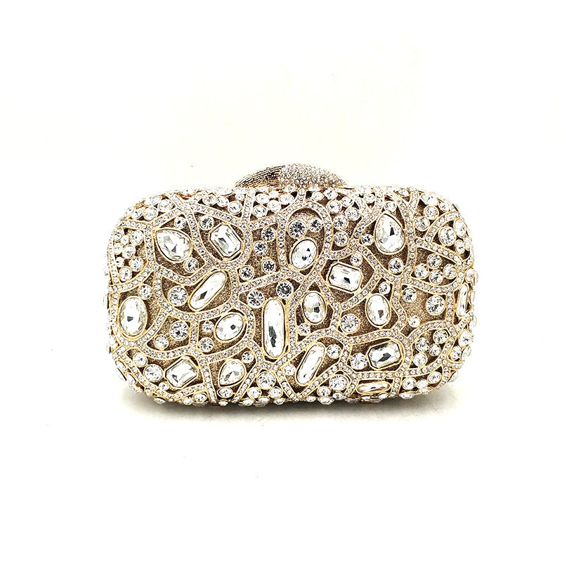 Luxy Moon Unique Evening Crystal Clutch Purse with Chain