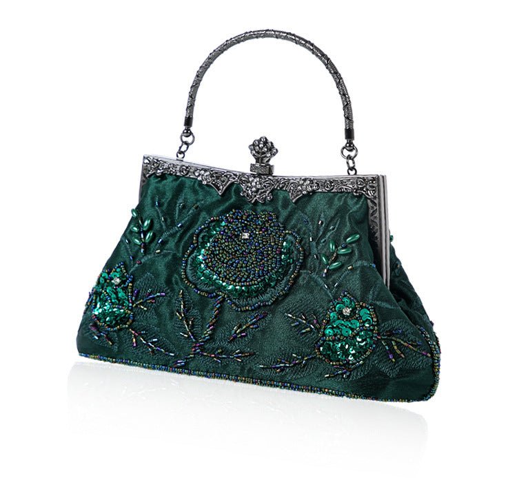 Luxy Moon Vintage Embroidered Sequined Evening Clutch