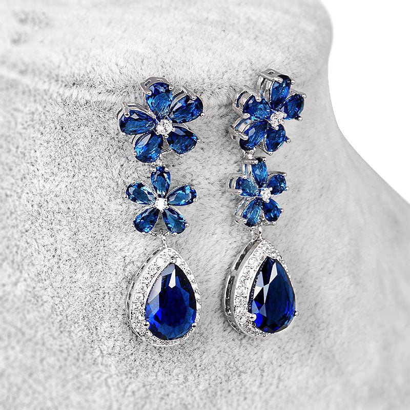 Luxy Moon Water Drop Cubic Zirconia Wedding Jewelry Sets