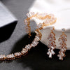 Luxy Moon White Platinum Necklace Cubic Zirconia Wedding Jewelry Sets