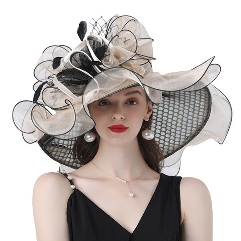 Luxy Moon Women Derby Flower Wide Brim Hats for Tea Party