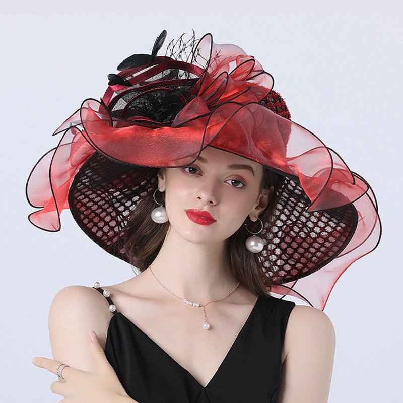 Luxy Moon Women Derby Flower Wide Brim Hats for Tea Party