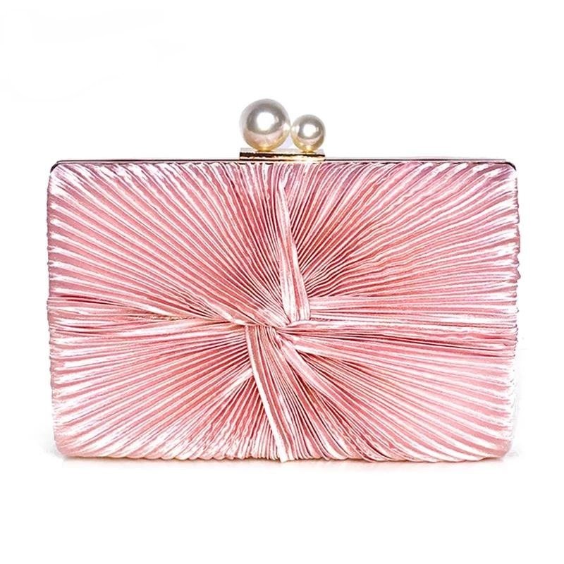 Luxy Moon Women Pink Clutch Purse Lady Chain Shoulder Bag For Party