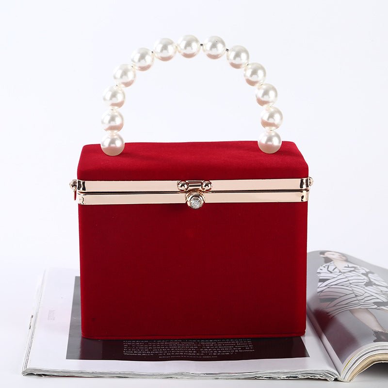 Luxy Moon Women's Evening Wedding Clutch Purse Box Shape Pearl Handbag